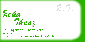 reka thesz business card